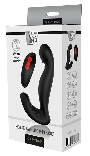 Черный вибромассажер простаты SWIRLING P-PLEASER - Dream Toys - в Ноябрьске купить с доставкой