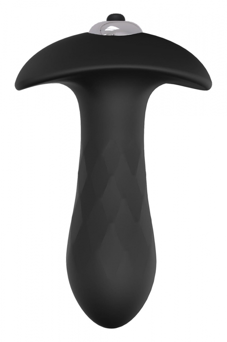 Черная анальная вибровтулка SINGLE SPEED DIAMOND PLUG - 9 см. - Dream Toys