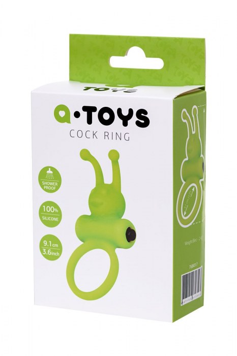 Зеленое эрекционное виброкольцо на пенис Cock Ring - A-toys - в Ноябрьске купить с доставкой