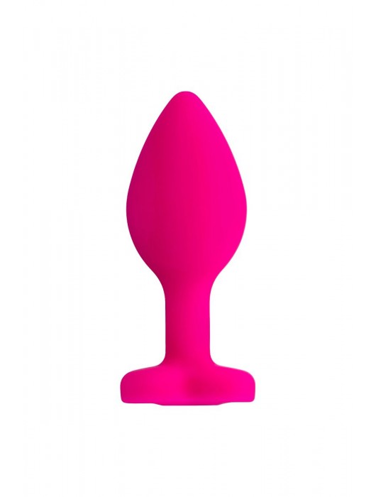 Розовая анальная втулка Diamond Heart с прозрачным кристаллом - 7 см. - ToyFa - купить с доставкой в Ноябрьске