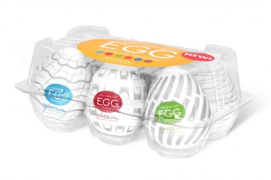 Набор из 6 мастурбаторов Tenga EGG Easy Beat с различным рельефом - Tenga - в Ноябрьске купить с доставкой