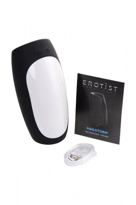 Черно-белый перезаряжаемый мастурбатор Erotist Hailstorm - Erotist Adult Toys - в Ноябрьске купить с доставкой