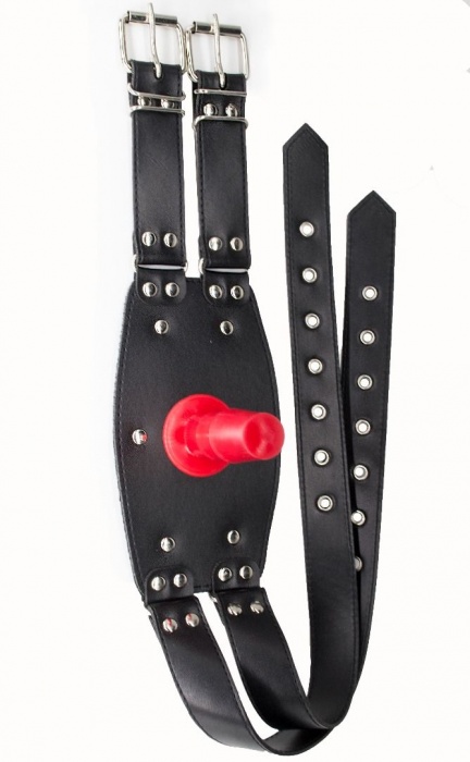 Черный узкий пояс на бедро с телесной насадкой - LOVETOY (А-Полимер) - купить с доставкой в Ноябрьске