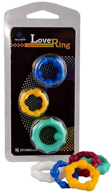 Набор из 3 цветных эрекционных колец Love Ring - Sitabella - в Ноябрьске купить с доставкой