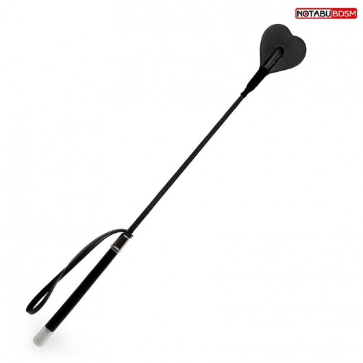 Черный стек с наконечником-сердечком - 54 см. - Notabu - купить с доставкой в Ноябрьске