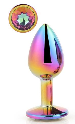 Голографическая анальная втулка с радужным кристаллом - 7,1 см. - Dream Toys - купить с доставкой в Ноябрьске