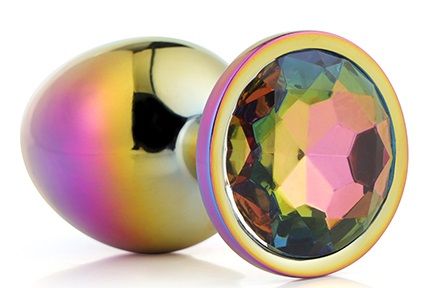 Голографическая анальная втулка с радужным кристаллом - 7,1 см. - Dream Toys - купить с доставкой в Ноябрьске