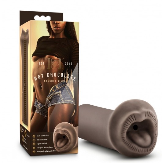 Коричневый мастурбатор-ротик Naughty Nicole - Blush Novelties - в Ноябрьске купить с доставкой