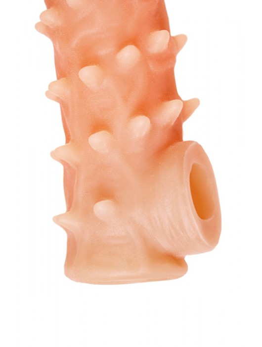 Телесная закрытая насадка с пупырышками Cock Sleeve Size L - 17,6 см. - KOKOS - в Ноябрьске купить с доставкой