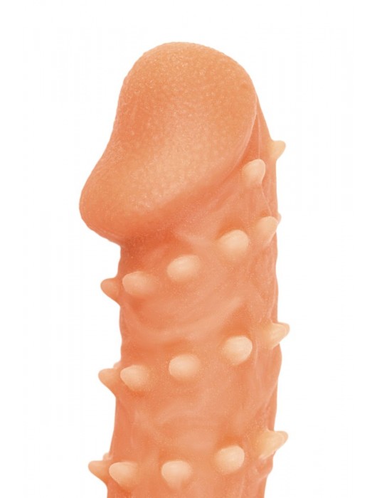 Телесная закрытая насадка с пупырышками Cock Sleeve Size L - 17,6 см. - KOKOS - в Ноябрьске купить с доставкой