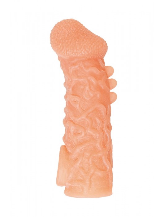 Телесная закрытая насадка с шершавой головкой Cock Sleeve Size S - 13,8 см. - KOKOS - в Ноябрьске купить с доставкой