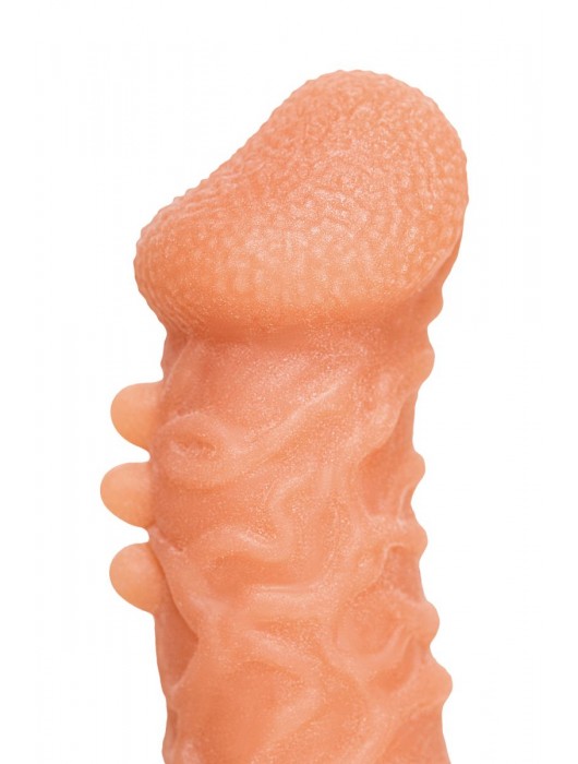 Телесная закрытая насадка с шершавой головкой Cock Sleeve Size S - 13,8 см. - KOKOS - в Ноябрьске купить с доставкой