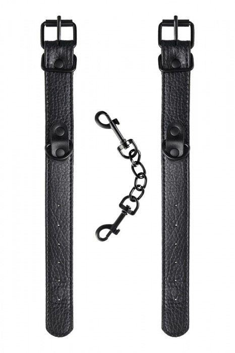 Узкие черные наручники на сцепке - ToyFa - купить с доставкой в Ноябрьске