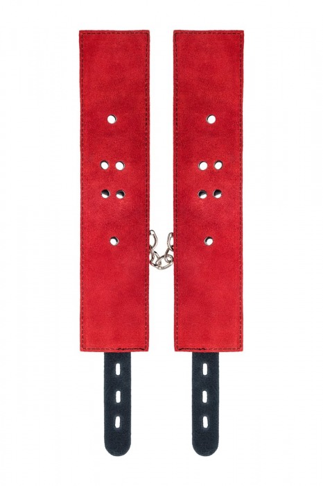 Красно-черные оковы на ноги из кожи - ToyFa - купить с доставкой в Ноябрьске