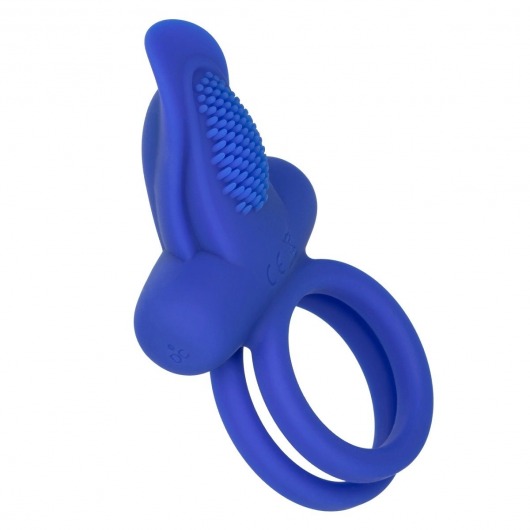 Синее перезаряжаемое эрекционное кольцо Silicone Rechargeable Dual Pleaser Enhancer - California Exotic Novelties - в Ноябрьске купить с доставкой