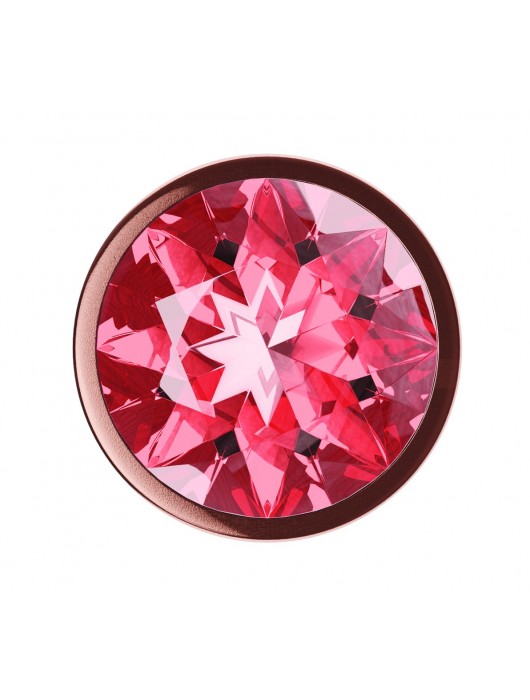 Пробка цвета розового золота с малиновым кристаллом Diamond Ruby Shine L - 8,3 см. - Lola Games - купить с доставкой в Ноябрьске