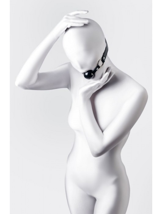 Черный кляп-шар на кожаных ремешках Anonymo - ToyFa - купить с доставкой в Ноябрьске