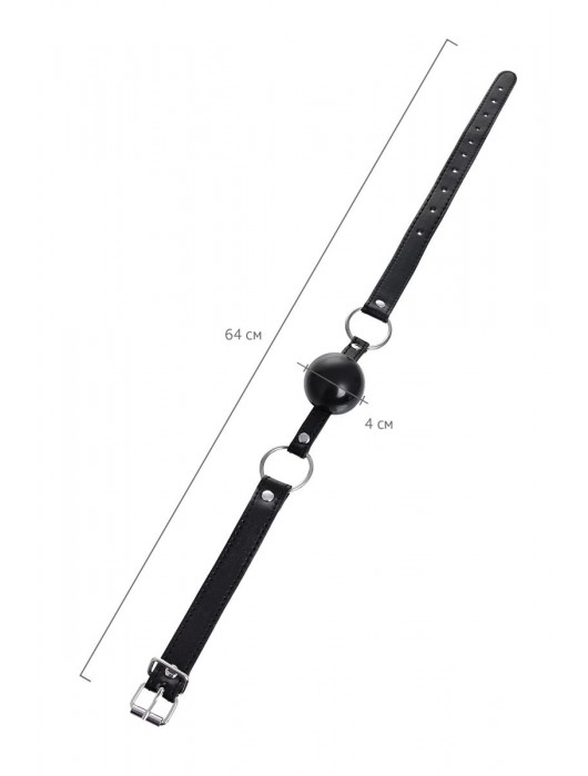 Черный кляп-шар на кожаных ремешках Anonymo - ToyFa - купить с доставкой в Ноябрьске