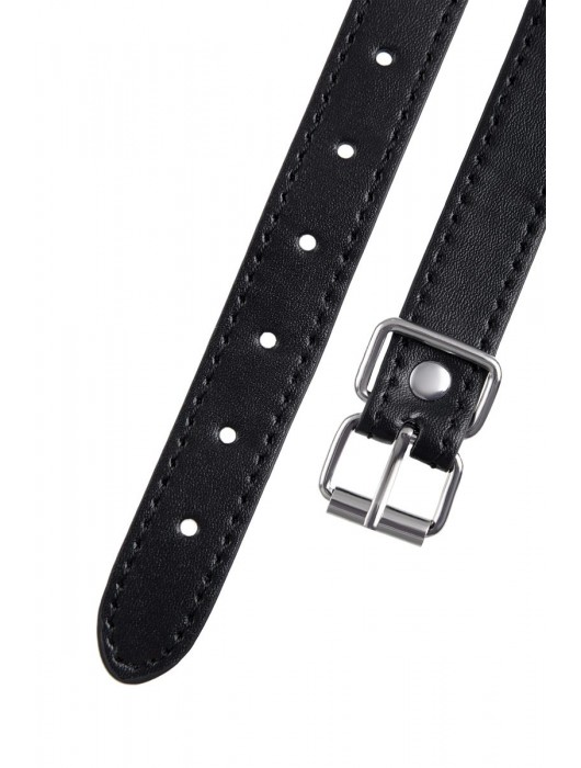 Черный кляп-шар на кожаных ремешках Anonymo - ToyFa - купить с доставкой в Ноябрьске