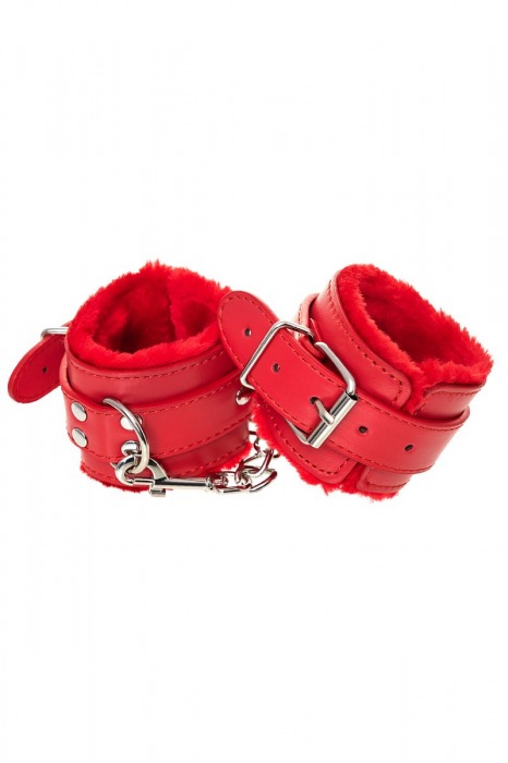 Красные наручники Anonymo из искусственной кожи - ToyFa - купить с доставкой в Ноябрьске