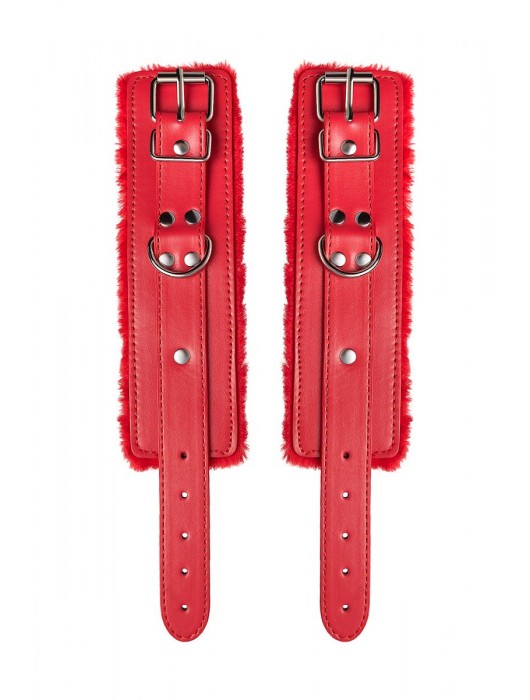 Красные наручники Anonymo из искусственной кожи - ToyFa - купить с доставкой в Ноябрьске