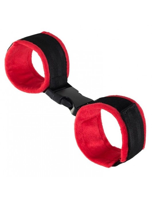 Красно-черные велюровые оковы Anonymo - ToyFa - купить с доставкой в Ноябрьске