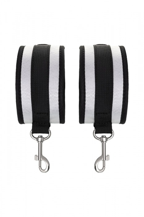 Серебристо-черные наручники Anonymo - ToyFa - купить с доставкой в Ноябрьске