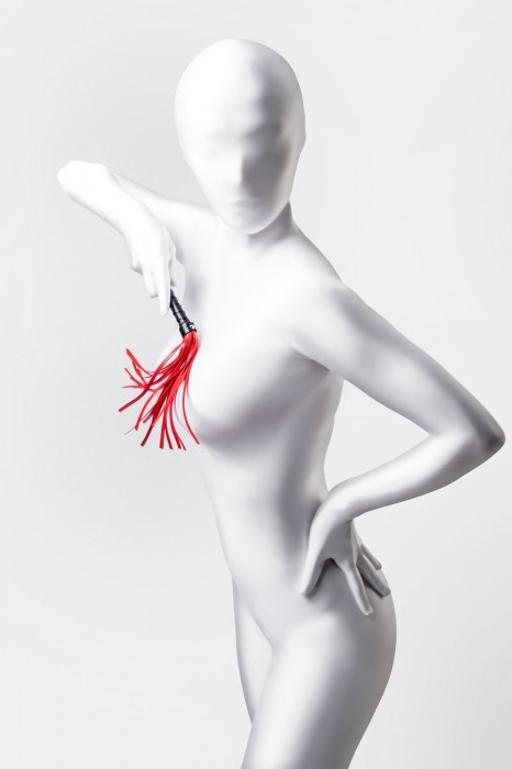 Красно-черный флоггер Anonymo - 28 см. - ToyFa - купить с доставкой в Ноябрьске