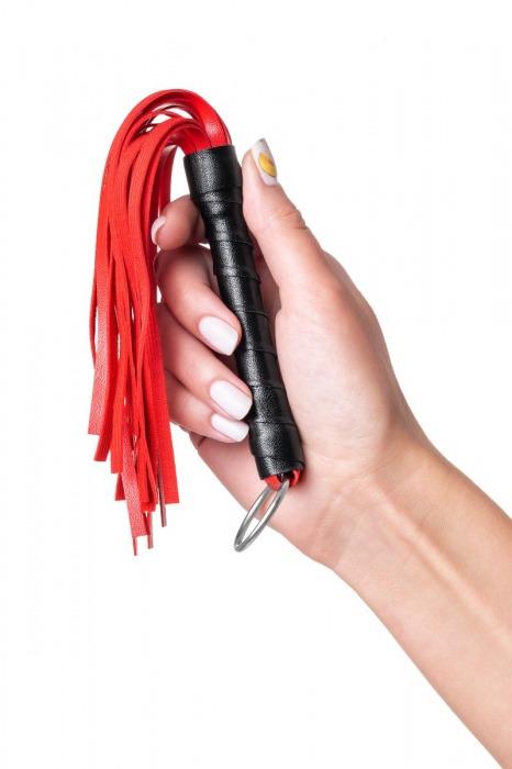 Красно-черный флоггер Anonymo - 28 см. - ToyFa - купить с доставкой в Ноябрьске