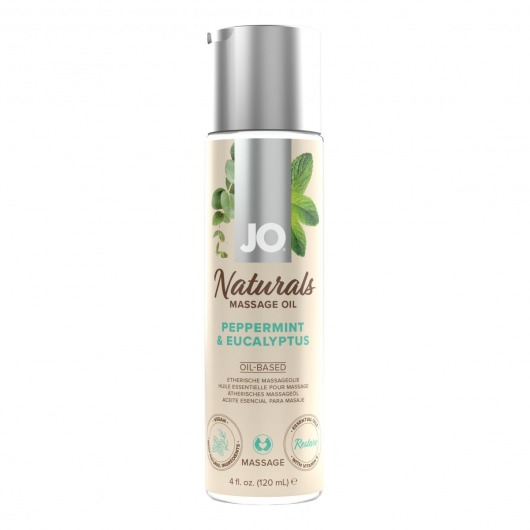 Массажное масло с ароматом перечной мяты и эвкалипта JO Naturals Peppermint   Eucalyptus - 120 мл. - System JO - купить с доставкой в Ноябрьске