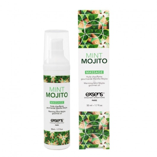 Разогревающее массажное масло с ароматом мохито Gourmet Mint Mojito - 50 мл. - Exsens - купить с доставкой в Ноябрьске