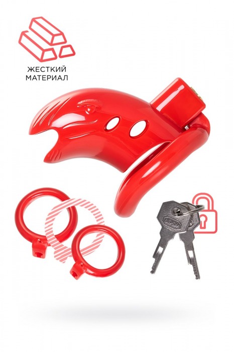 Красный мужской пояс верности из пластика - ToyFa - купить с доставкой в Ноябрьске