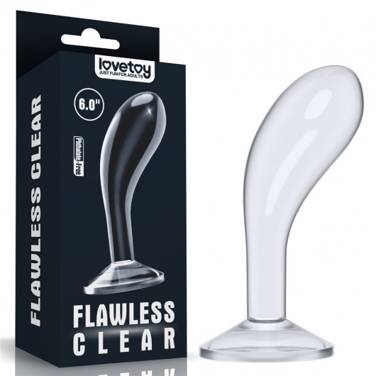 Прозрачный стимулятор простаты Flawless Clear Prostate Plug - 15 см. - Lovetoy - в Ноябрьске купить с доставкой