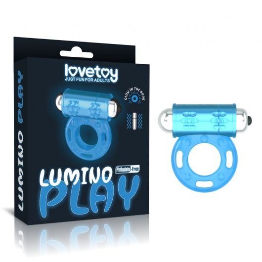 Голубое, светящееся в темноте эрекционное виброкольцо Lumino Play Vibrating Penis Ring - Lovetoy - в Ноябрьске купить с доставкой