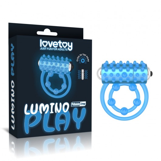 Голубое, светящееся в темноте виброкольцо Lumino Play Vibrating Penis Ring - Lovetoy - в Ноябрьске купить с доставкой