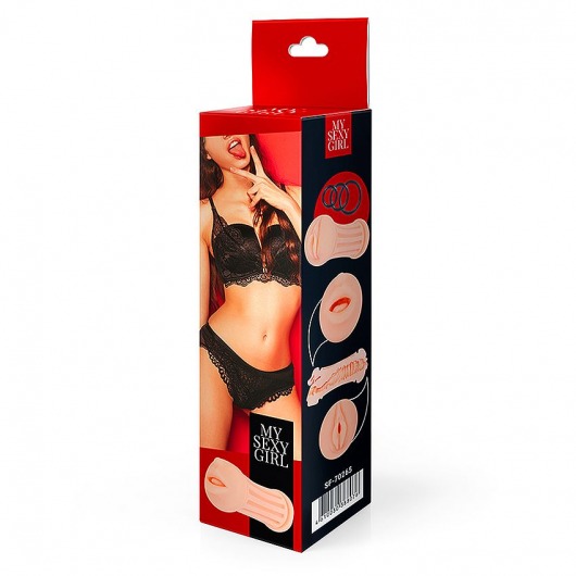 Двусторонний мастурбатор - ротик и вагина - Bior toys - в Ноябрьске купить с доставкой