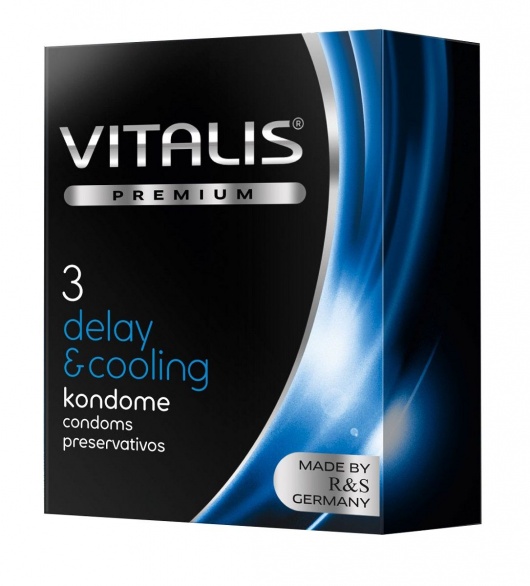 Презервативы VITALIS PREMIUM delay   cooling с охлаждающим эффектом - 3 шт. - Vitalis - купить с доставкой в Ноябрьске