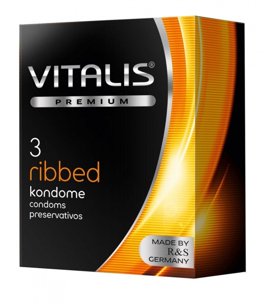 Ребристые презервативы VITALIS PREMIUM ribbed - 3 шт. - Vitalis - купить с доставкой в Ноябрьске