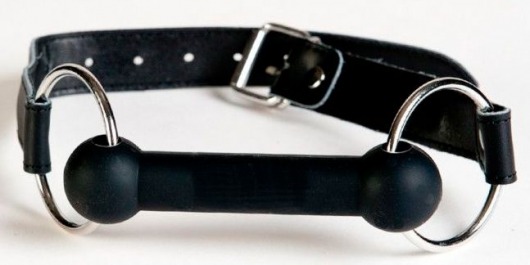 Чёрный кляп-трензель на кожаных ремешках - ToyFa - купить с доставкой в Ноябрьске