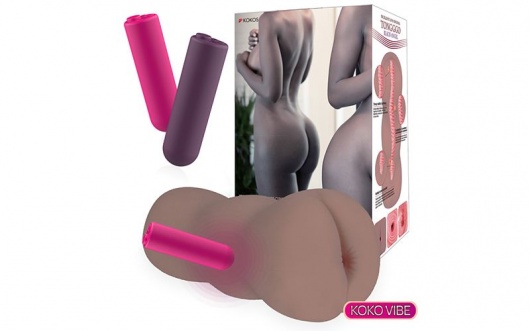 Коричневый вибромастурбатор-анус TONGGGO-Black Angel Auto - KOKOS - в Ноябрьске купить с доставкой