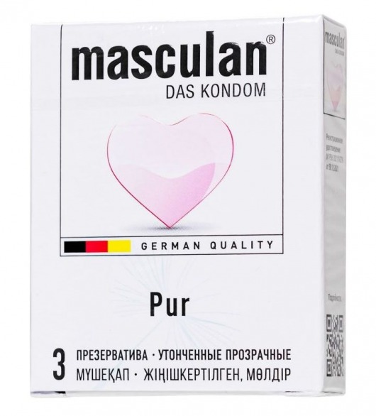 Супертонкие презервативы Masculan Pur - 3 шт. - Masculan - купить с доставкой в Ноябрьске