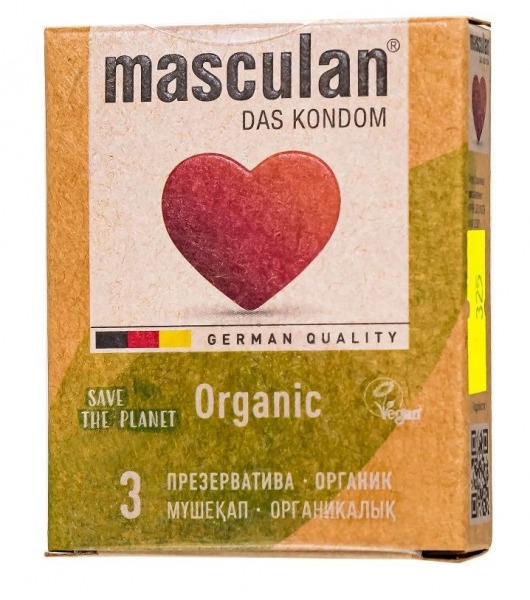 Экологически чистые презервативы Masculan Organic - 3 шт. - Masculan - купить с доставкой в Ноябрьске