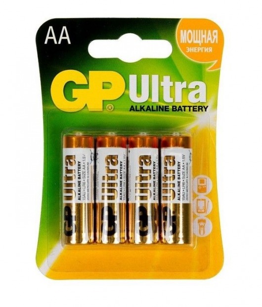 Батарейки алкалиновые GP Ultra Alkaline AA/LR6 - 4 шт. - Элементы питания - купить с доставкой в Ноябрьске