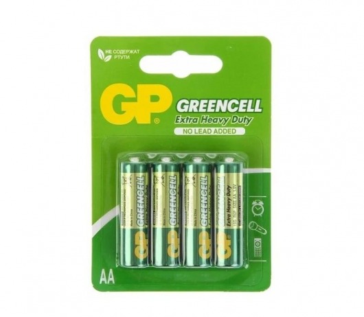 Батарейки солевые GP GreenCell AA/R6G - 4 шт. - Элементы питания - купить с доставкой в Ноябрьске