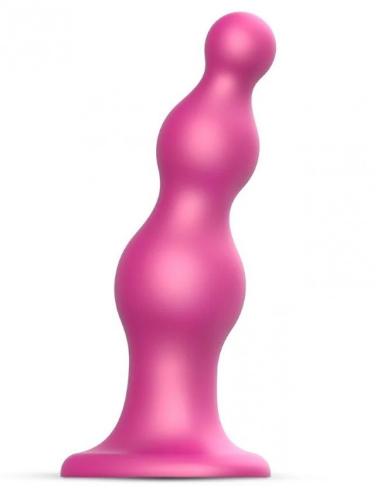 Розовая насадка Strap-On-Me Dildo Plug Beads size L - Strap-on-me - купить с доставкой в Ноябрьске