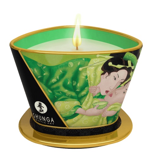 Массажная свеча Exotic Green Tea с ароматом зелёного чая - 170 мл. - Shunga - купить с доставкой в Ноябрьске