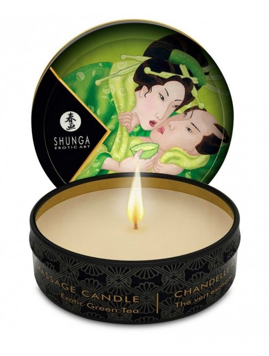 Массажная свеча Exotic Green Tea с ароматом зелёного чая - 30 мл. - Shunga - купить с доставкой в Ноябрьске