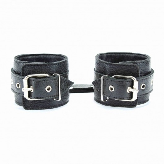 Чёрные кожаные оковы с клепками - БДСМ Арсенал - купить с доставкой в Ноябрьске