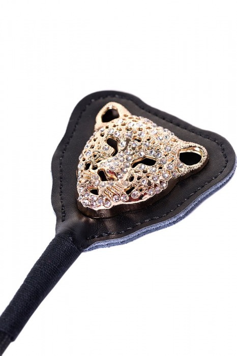 Чёрный стек с фигуркой леопарда на наконечнике - 21 см. - ToyFa - купить с доставкой в Ноябрьске