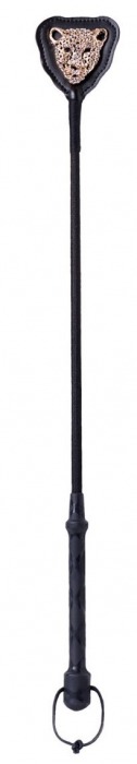 Чёрный стек с фигуркой леопарда на наконечнике - 21 см. - ToyFa - купить с доставкой в Ноябрьске
